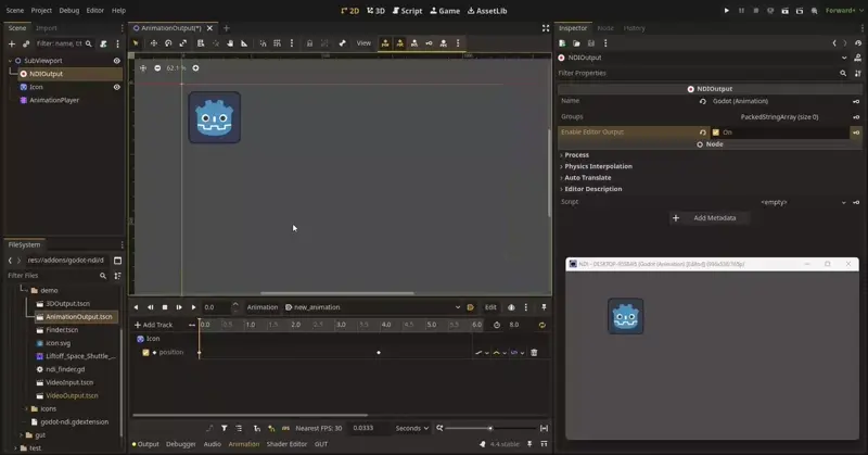 The Editor's 2D View being transmitted